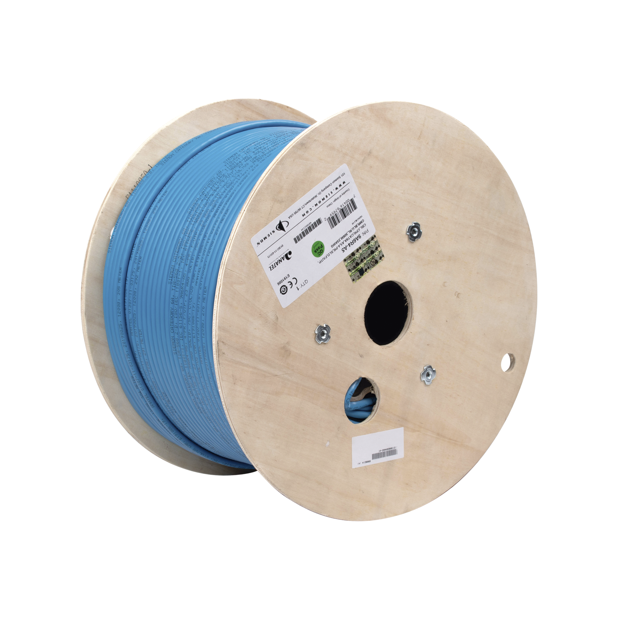 Bobina de Cable Blindado F/UTP de 4 Pares, Z-MAX, Cat6A, Soporte de Aplicaciones 10GBase-T, CMR (Riser), Color Azul, 305m Bobina de Cable Blindado F/UTP de 4 Pares, Z-MAX, Cat6A, Soporte de Aplicaciones 10GBase-T, CMR (Riser), Color Azul, 305m